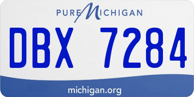 MI license plate DBX7284