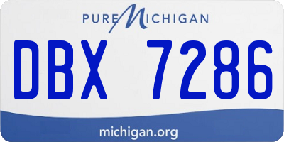 MI license plate DBX7286