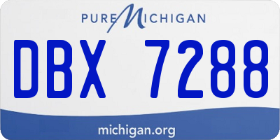 MI license plate DBX7288