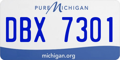 MI license plate DBX7301