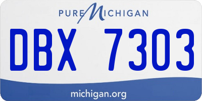 MI license plate DBX7303