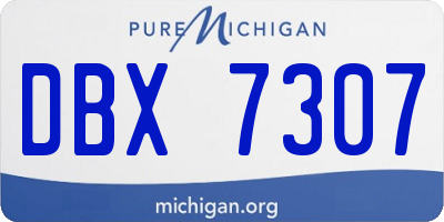 MI license plate DBX7307