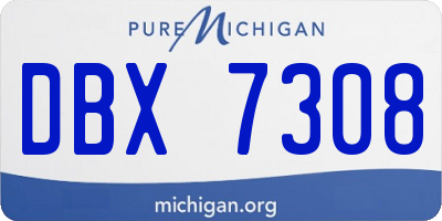 MI license plate DBX7308