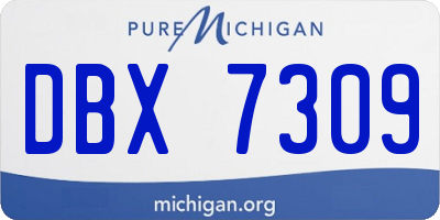 MI license plate DBX7309