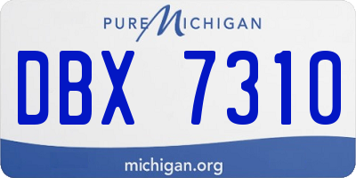 MI license plate DBX7310