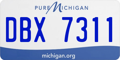 MI license plate DBX7311