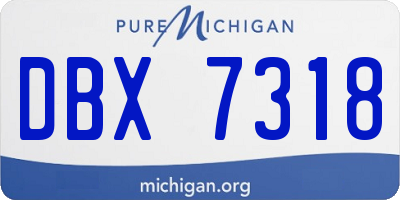MI license plate DBX7318