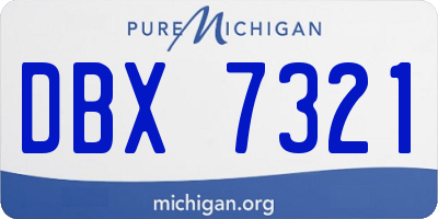 MI license plate DBX7321
