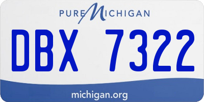 MI license plate DBX7322