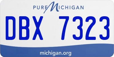 MI license plate DBX7323