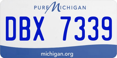MI license plate DBX7339