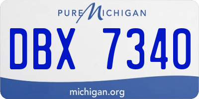 MI license plate DBX7340