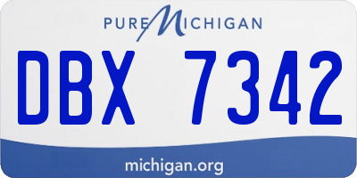 MI license plate DBX7342