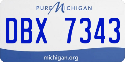 MI license plate DBX7343