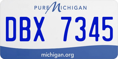 MI license plate DBX7345