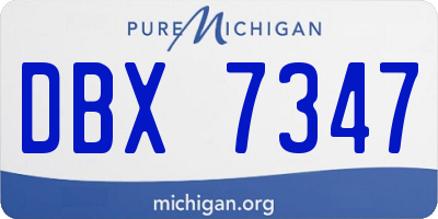 MI license plate DBX7347