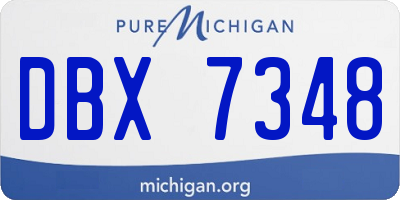 MI license plate DBX7348