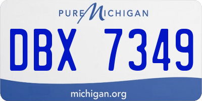 MI license plate DBX7349