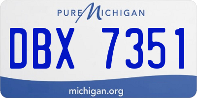 MI license plate DBX7351