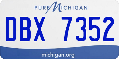 MI license plate DBX7352