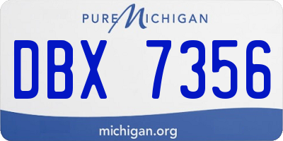 MI license plate DBX7356