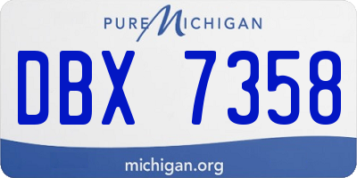 MI license plate DBX7358