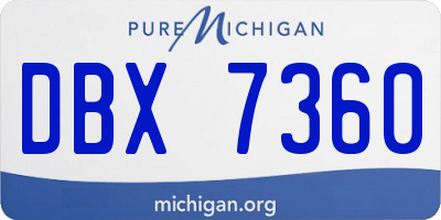 MI license plate DBX7360