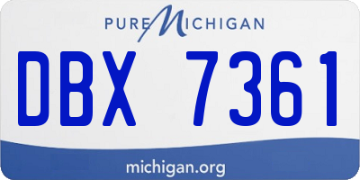 MI license plate DBX7361