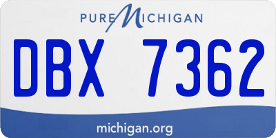 MI license plate DBX7362