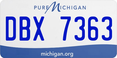 MI license plate DBX7363