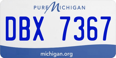 MI license plate DBX7367