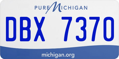 MI license plate DBX7370