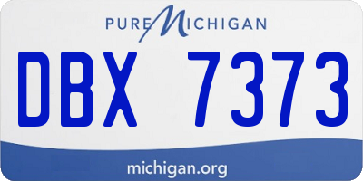 MI license plate DBX7373