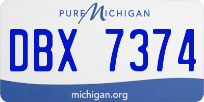 MI license plate DBX7374