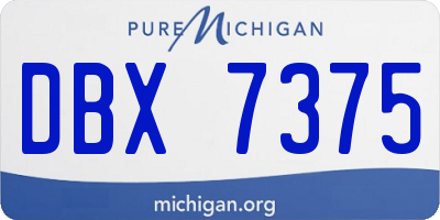 MI license plate DBX7375