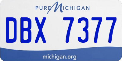 MI license plate DBX7377