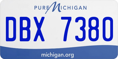 MI license plate DBX7380