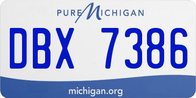 MI license plate DBX7386