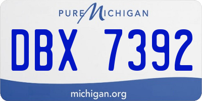 MI license plate DBX7392