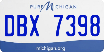 MI license plate DBX7398