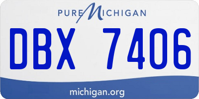 MI license plate DBX7406