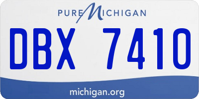 MI license plate DBX7410