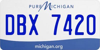 MI license plate DBX7420