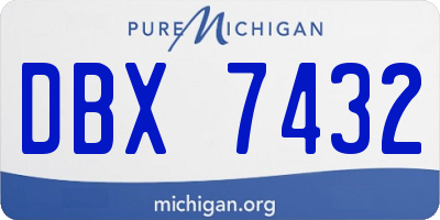 MI license plate DBX7432