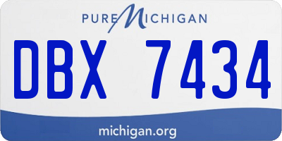 MI license plate DBX7434