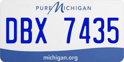 MI license plate DBX7435
