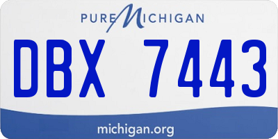MI license plate DBX7443