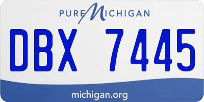 MI license plate DBX7445