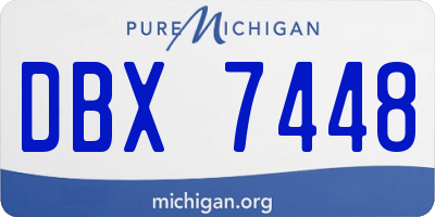 MI license plate DBX7448