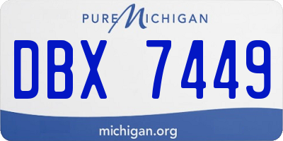 MI license plate DBX7449